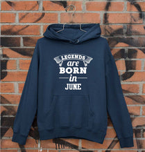 Load image into Gallery viewer, Legends are Born in Jun Unisex Hoodie for Men/Women-Navy Blue-Ektarfa.online
