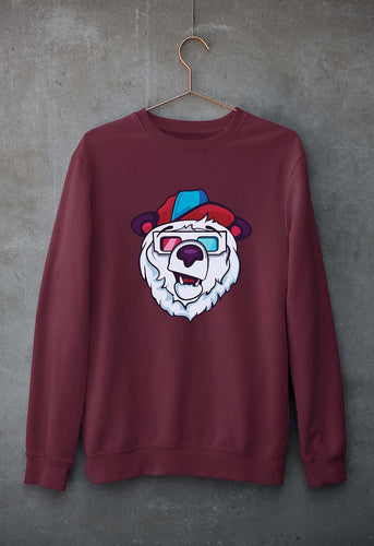 Bear Unisex Sweatshirt for Men/Women-Maroon-Ektarfa.online