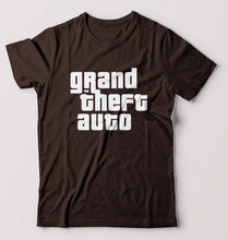 Load image into Gallery viewer, Grand Theft Auto (GTA) T-Shirt for Men-S(38 Inches)-Coffee Brown-Ektarfa.online
