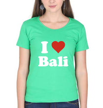 Load image into Gallery viewer, I Love Bali T-Shirt for Women-flag green-Ektarfa.online

