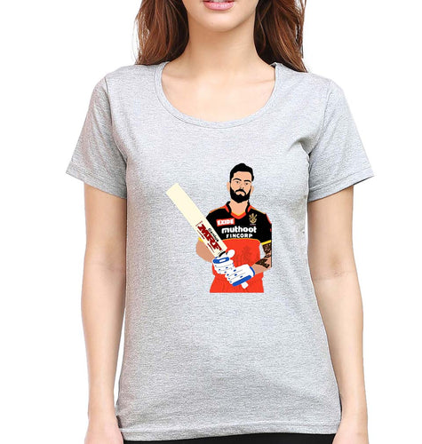 Virat Kohli T-Shirt for Women-Grey Melange-Ektarfa.online