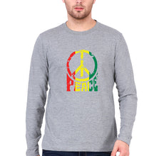 Load image into Gallery viewer, Bob Marley Peace Full Sleeves T-Shirt for Men-Grey Melange-Ektarfa.online
