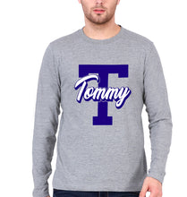 Load image into Gallery viewer, Varsity Tommy Full Sleeves T-Shirt for Men-Grey Melange-Ektarfa.online
