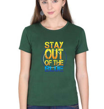 Load image into Gallery viewer, PUBG Stay Out Of The Blue T-Shirt for Women-Dark Green-Ektarfa.online
