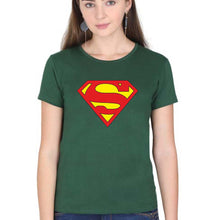 Load image into Gallery viewer, Superman T-Shirt for Women-XS(32 Inches)-Dark Green-Ektarfa.online
