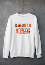 Load image into Gallery viewer, Nirbhau Nirvair Unisex Sweatshirt for Men/Women-S(40 Inches)-White-Ektarfa.online
