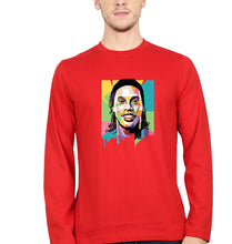 Load image into Gallery viewer, Ronaldinho Full Sleeves T-Shirt for Men-S(38 Inches)-red-Ektarfa.online
