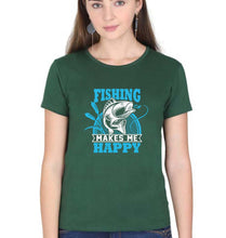 Load image into Gallery viewer, Fishing T-Shirt for Women-Dark Green-Ektarfa.online
