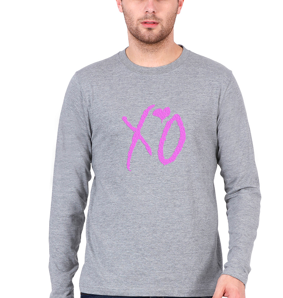The Weeknd XO Full Sleeves T-Shirt for Men-Grey Melange-Ektarfa.online