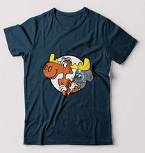 Load image into Gallery viewer, The Adventures of Rocky and Bullwinkle and Friends T-Shirt for Men-Petrol Blue-Ektarfa.online
