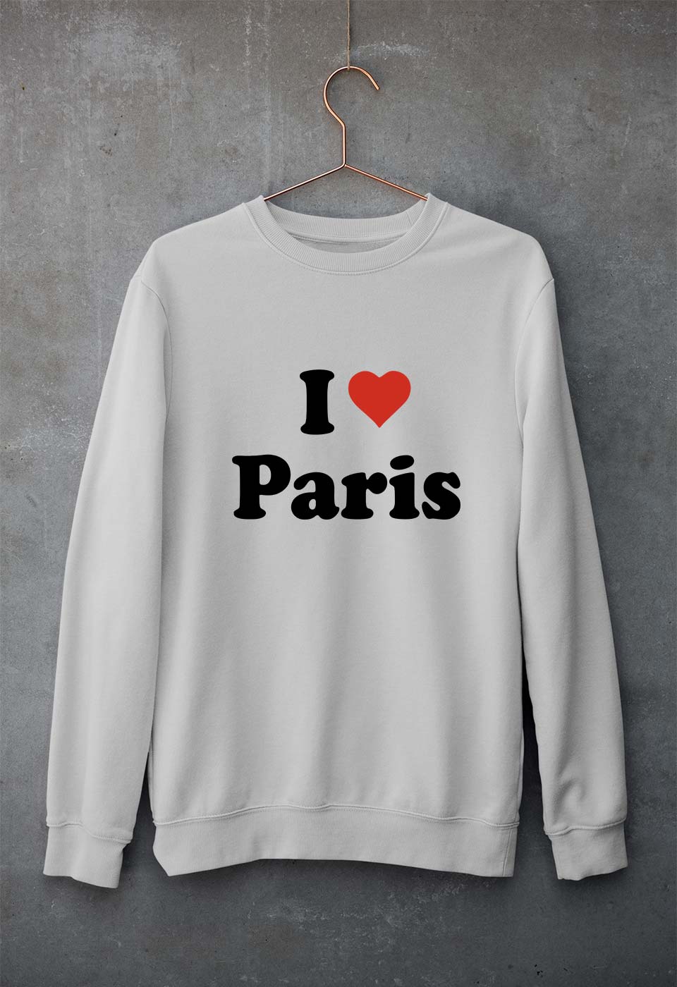 I Love Paris Unisex Sweatshirt for Men/Women-Grey Melange-Ektarfa.online