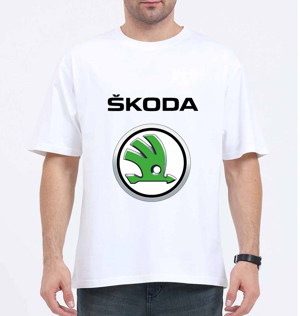 Skoda Oversized T-Shirt for Men-White-Ektarfa.online