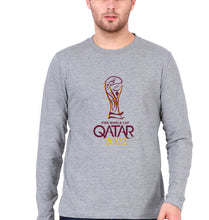 Load image into Gallery viewer, FIFA World Cup Qatar 2022 Full Sleeves T-Shirt for Men-Grey Melange-Ektarfa.online
