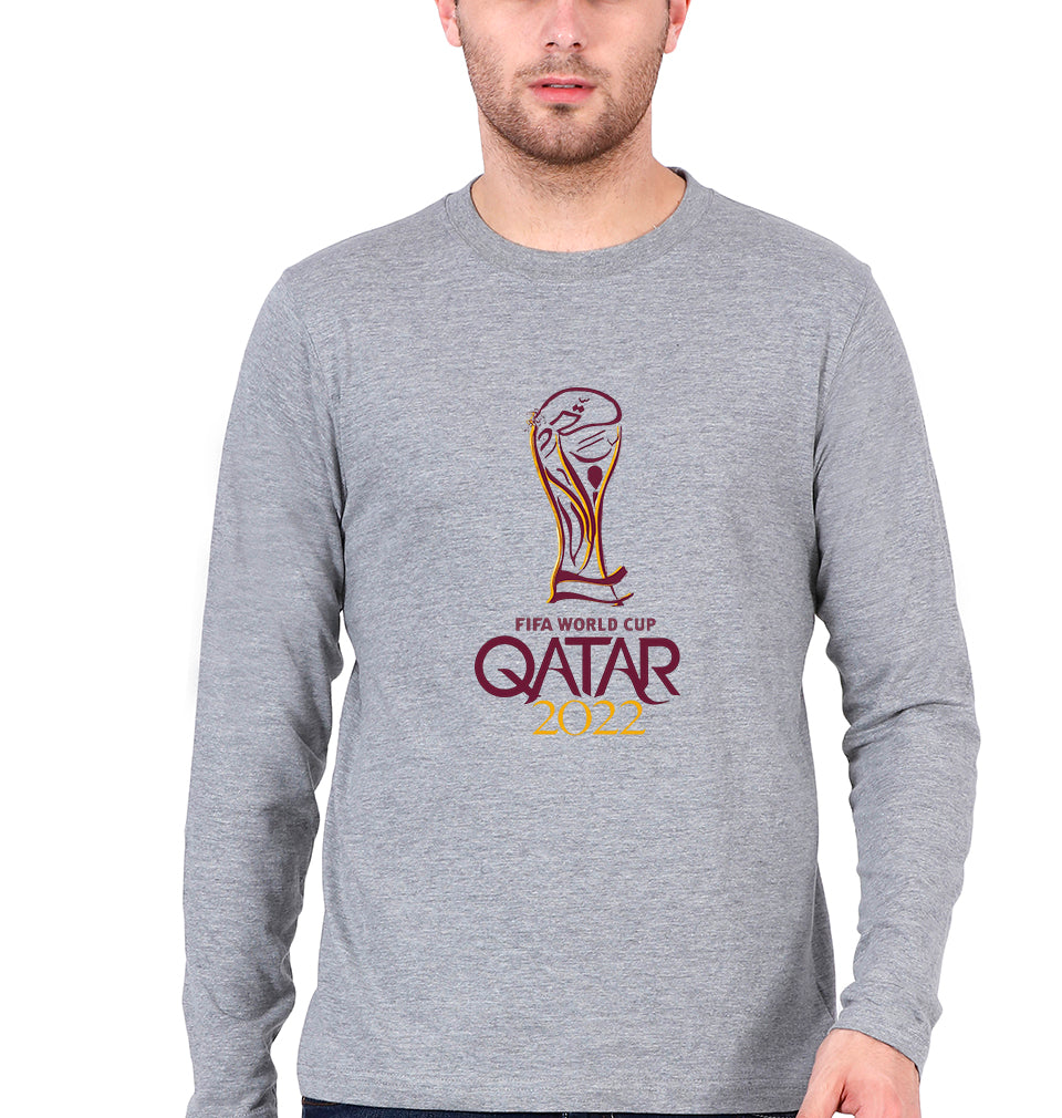 FIFA World Cup Qatar 2022 Full Sleeves T-Shirt for Men-Grey Melange-Ektarfa.online