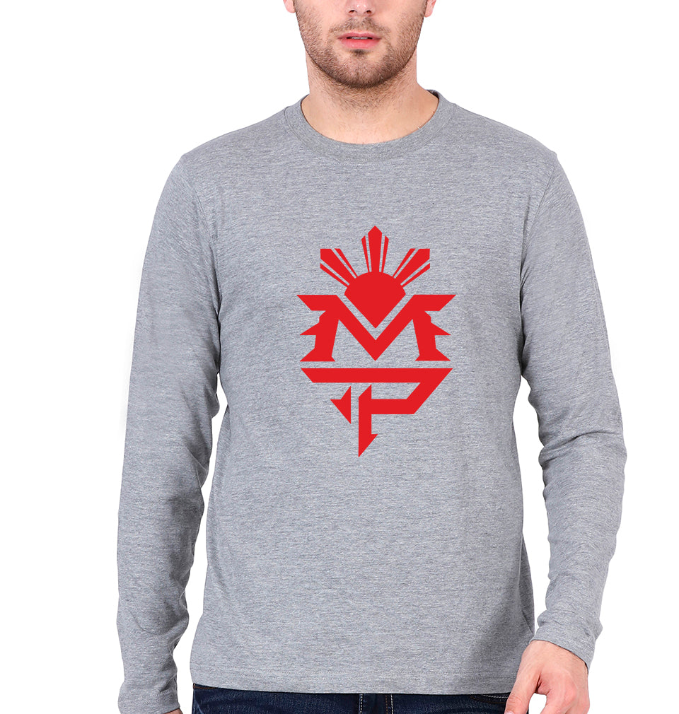 MP Manny Paquiao Pacman Full Sleeves T-Shirt for Men-Grey Melange-Ektarfa.online