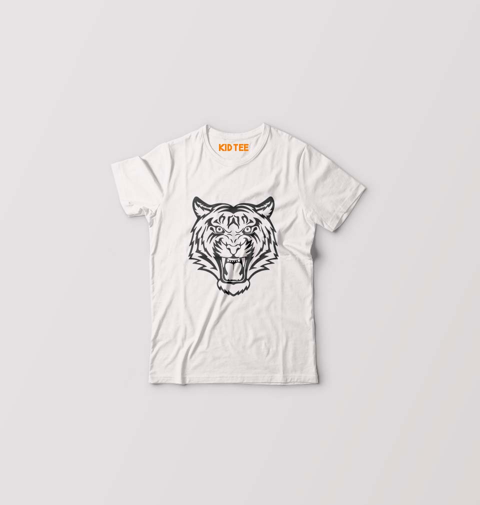Tiger Kids T-Shirt for Boy/Girl-White-Ektarfa.online