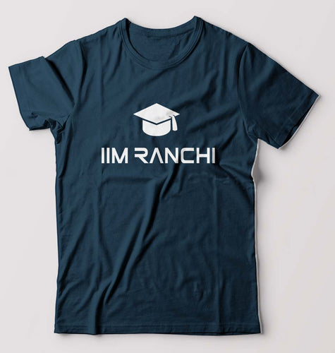IIM Ranchi T-Shirt for Men-S(38 Inches)-Petrol Blue-Ektarfa.online