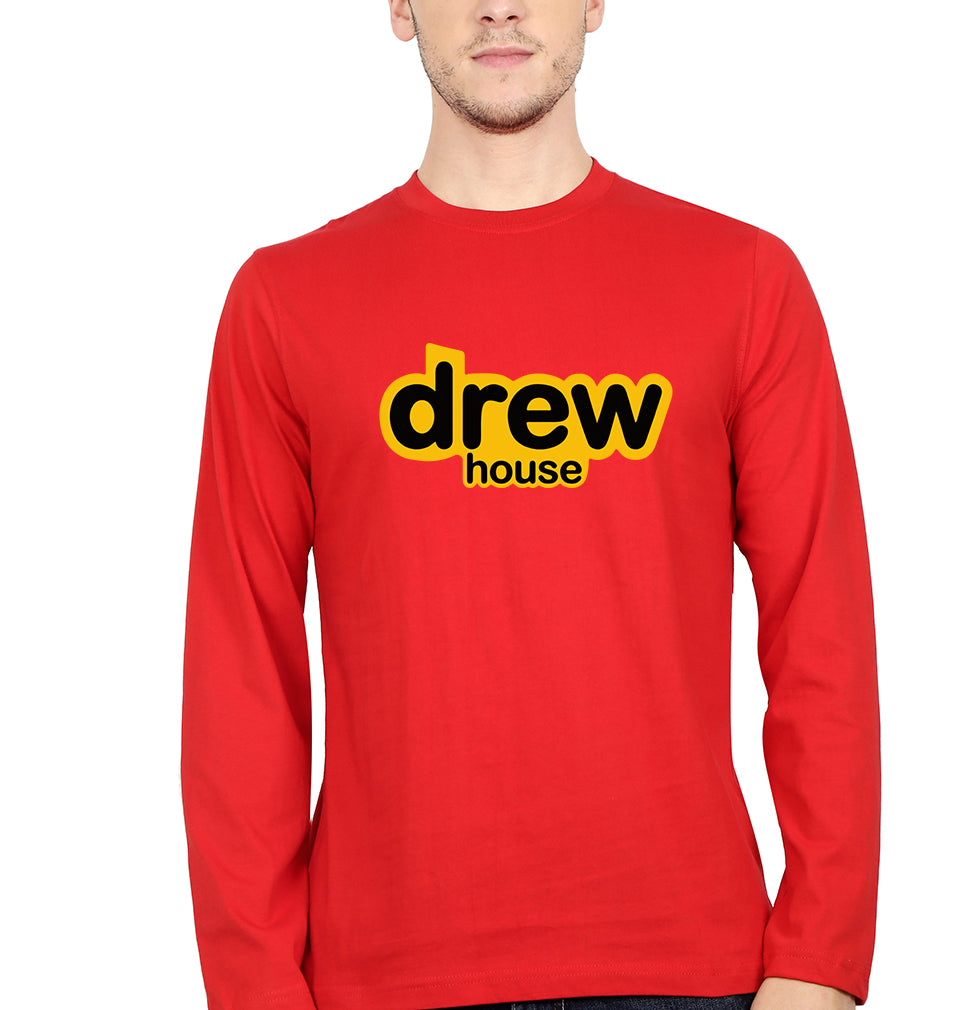 Drew House Full Sleeves T-Shirt for Men-S(38 Inches)-Red-Ektarfa.online