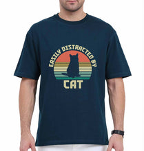 Load image into Gallery viewer, Cat Oversized T-Shirt for Men-Petrol Blue-Ektarfa.online
