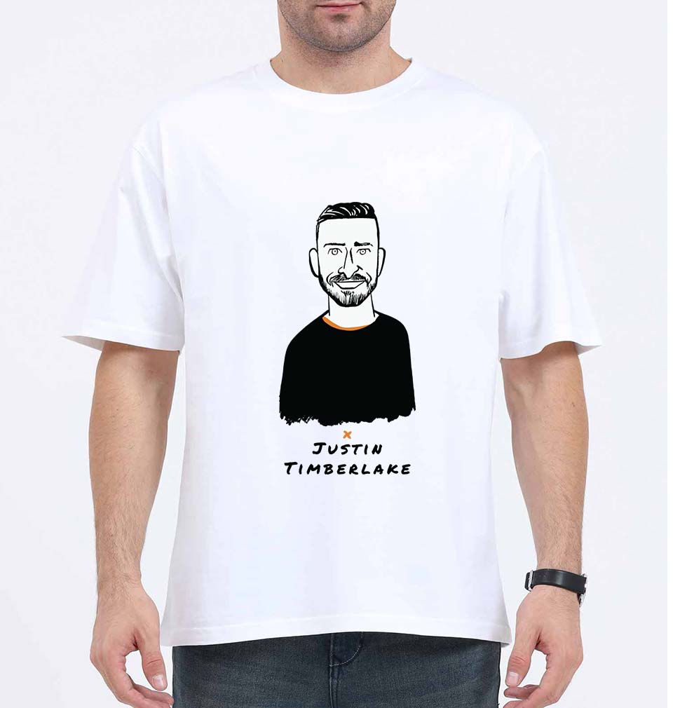 Justin Timberlake Oversized T-Shirt for Men-White-Ektarfa.online