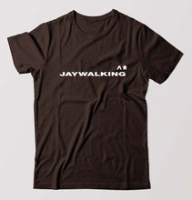 Load image into Gallery viewer, Jaywalking T-Shirt for Men-S(38 Inches)-Coffee Brown-Ektarfa.online
