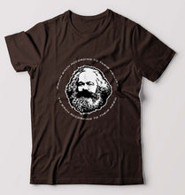 Load image into Gallery viewer, Karl Marx T-Shirt for Men-S(38 Inches)-Coffee Brown-Ektarfa.online
