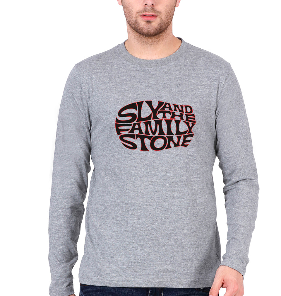 Sly and the Family Stone Full Sleeves T-Shirt for Men-Grey Melange-Ektarfa.online