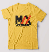 Load image into Gallery viewer, Max Verstappen T-Shirt for Men-S(38 Inches)-Golden Yellow-Ektarfa.online
