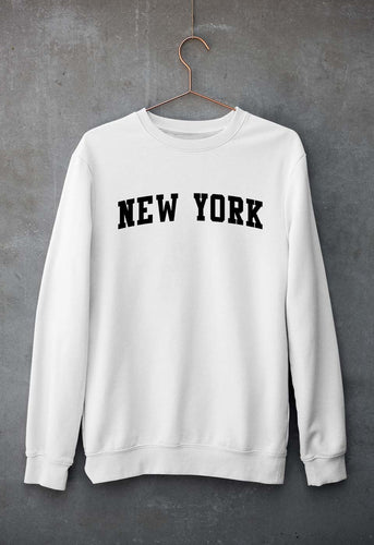 New York Unisex Sweatshirt for Men/Women-White-Ektarfa.online