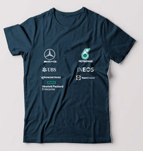 Load image into Gallery viewer, Mercedes AMG Petronas F1 2022 Team T-Shirt for Men-S(38 Inches)-Petrol Blue-Ektarfa.online
