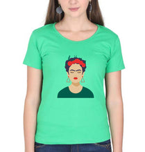 Load image into Gallery viewer, Frida Kahlo T-Shirt for Women-XS(32 Inches)-flag green-Ektarfa.online
