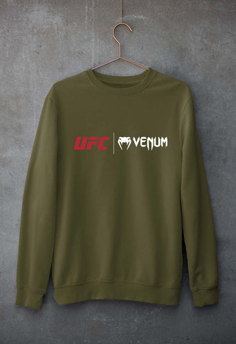 UFC Venum Unisex Sweatshirt for Men/Women-S(40 Inches)-Olive Green-Ektarfa.online