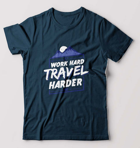 Travel Harder T-Shirt for Men-Petrol Blue-Ektarfa.online