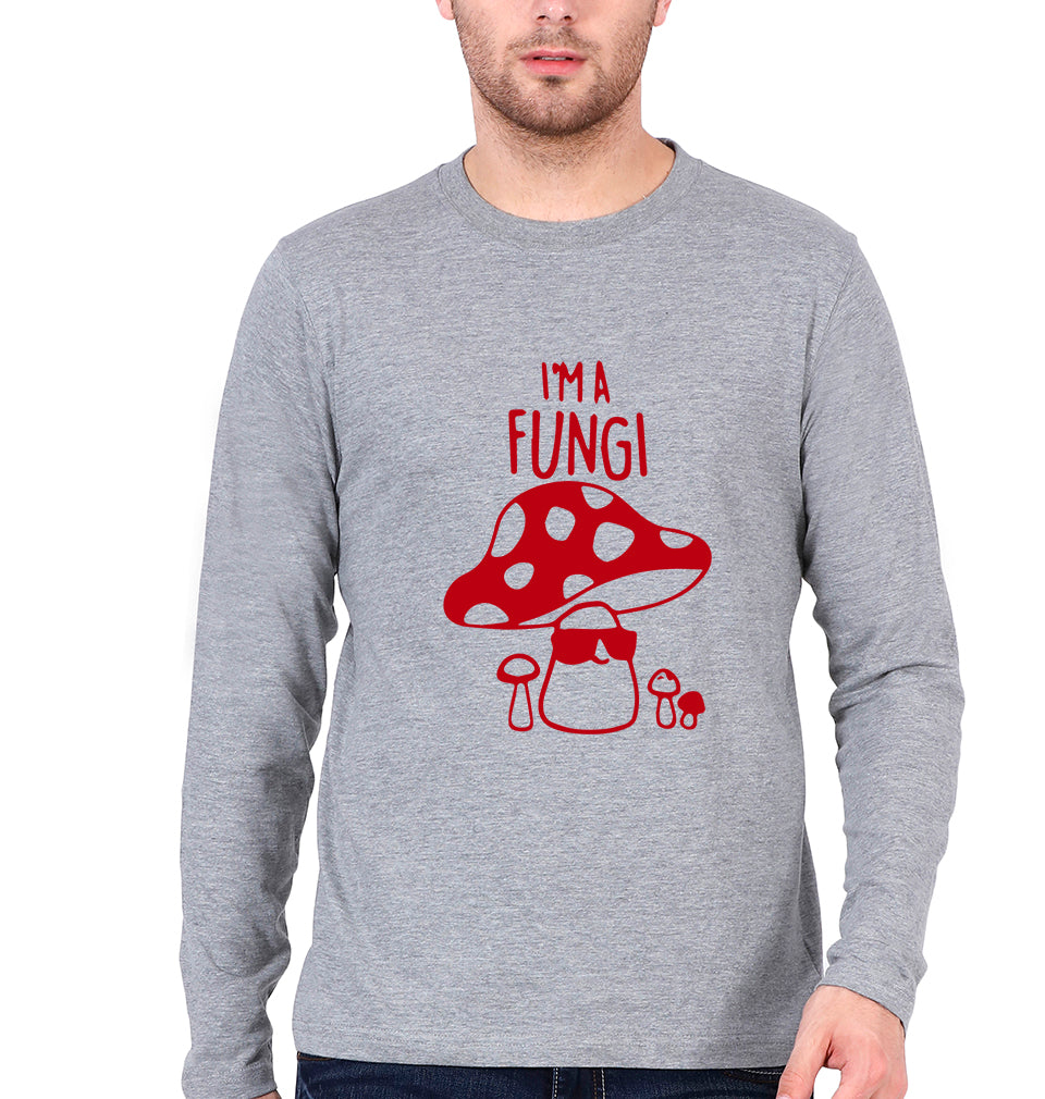 Mushroom Full Sleeves T-Shirt for Men-Grey Melange-Ektarfa.online
