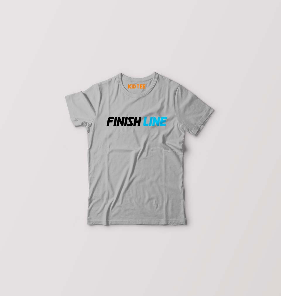 Finish Line Kids T-Shirt for Boy/Girl-Grey-Ektarfa.online
