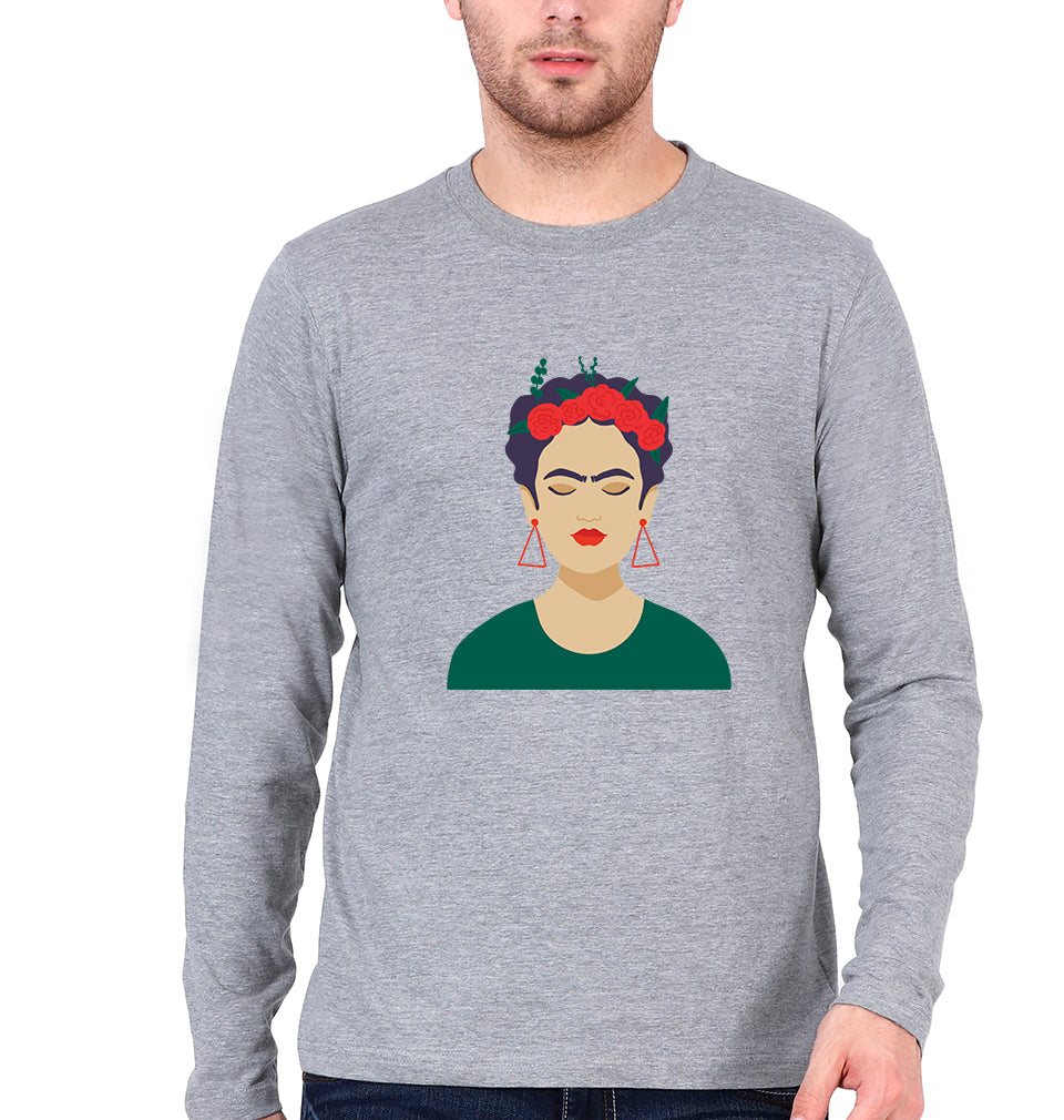 Frida Kahlo Full Sleeves T-Shirt for Men-Grey Melange-Ektarfa.online
