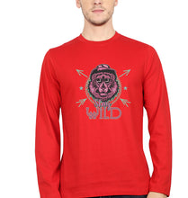 Load image into Gallery viewer, Stay Wild Full Sleeves T-Shirt for Men-S(38 Inches)-Red-Ektarfa.online
