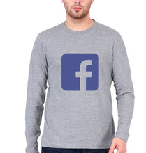 Load image into Gallery viewer, Facebook Full Sleeves T-Shirt for Men-Grey Melange-Ektarfa.online
