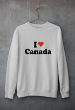 Load image into Gallery viewer, I Love Canada Unisex Sweatshirt for Men/Women-Grey Melange-Ektarfa.online
