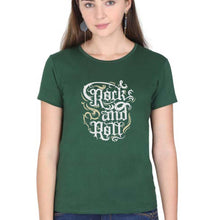 Load image into Gallery viewer, Rock and Roll T-Shirt for Women-Dark Green-Ektarfa.online

