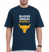 Load image into Gallery viewer, Blood Sweat Respect Gym Oversized T-Shirt for Men-Petrol Blue-Ektarfa.online
