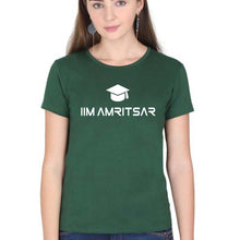 Load image into Gallery viewer, IIM Amritsar T-Shirt for Women-XS(32 Inches)-Dark Green-Ektarfa.online
