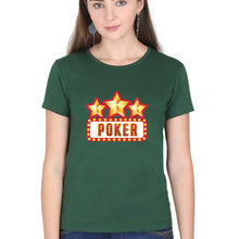 Load image into Gallery viewer, Poker T-Shirt for Women-XS(32 Inches)-Dark Green-Ektarfa.online
