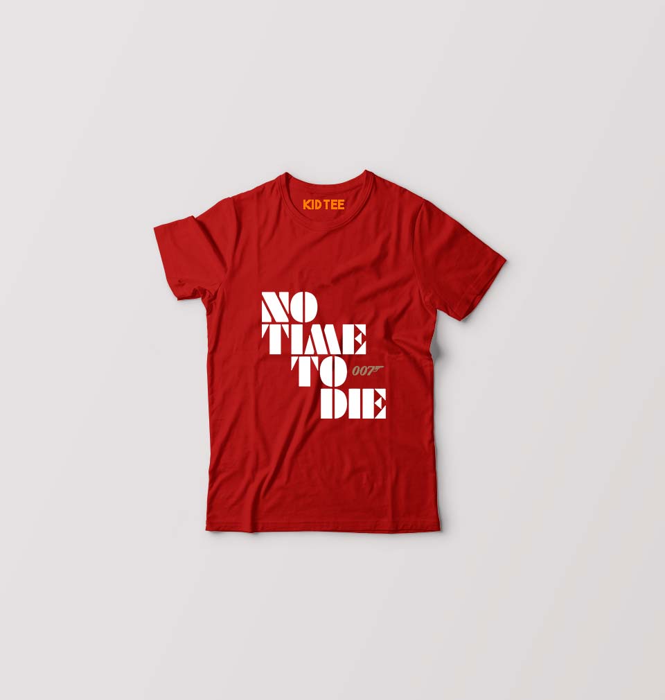 No Time To Die James Bond 007 Kids T-Shirt for Boy/Girl-Red-Ektarfa.online