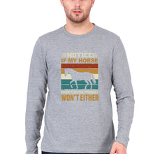 Load image into Gallery viewer, Horse Full Sleeves T-Shirt for Men-Grey Melange-Ektarfa.online
