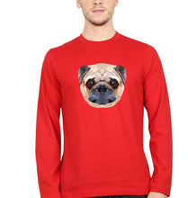 Load image into Gallery viewer, Pug Dog Full Sleeves T-Shirt for Men-S(38 Inches)-Red-Ektarfa.online
