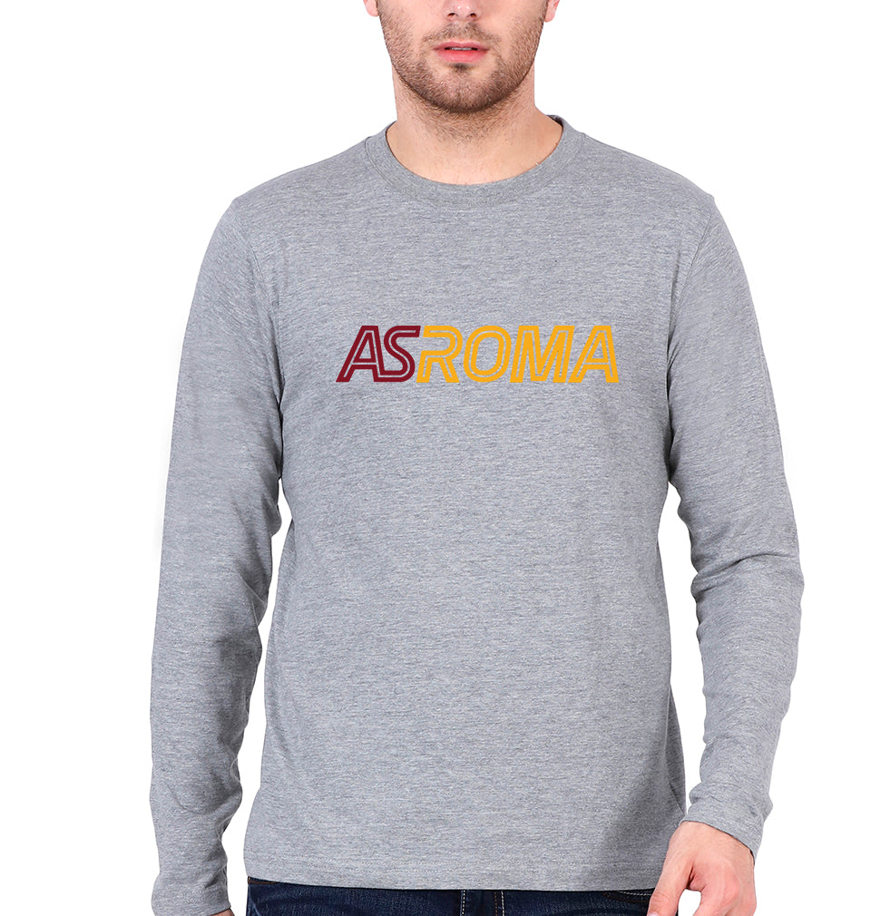 A.S. Roma Full Sleeves T-Shirt for Men-Grey Melange-Ektarfa.online