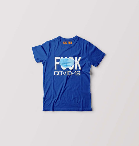 Covid 19 Kids T-Shirt for Boy/Girl-Royal Blue-Ektarfa.online
