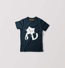 Load image into Gallery viewer, Cat T-Shirt for Boy/Girl-0-1 Year(20 Inches)-Petrol Blue-Ektarfa.online
