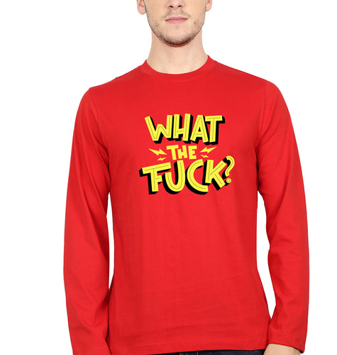 What The Fuck Full Sleeves T-Shirt for Men-Red-Ektarfa.online